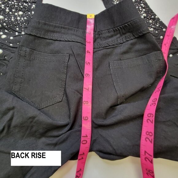 Black  Skin Tight Jeggings with  Sparkling Sequins Size XS Small  Petite - Picture 14 of 14
